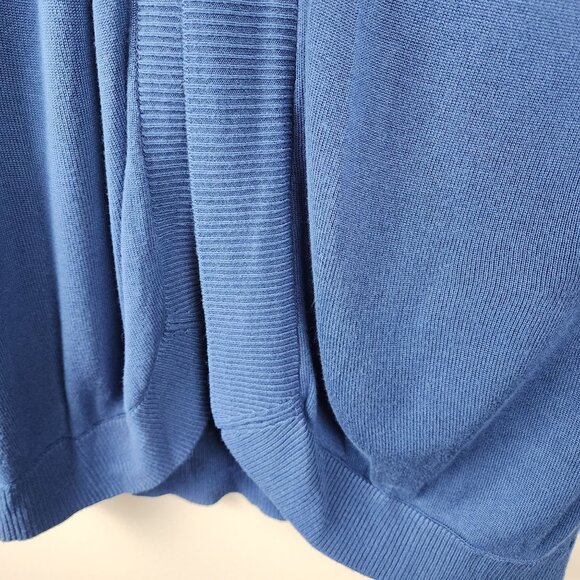 Chico's Women 2 / L  Open Front Blue Cardigan Sweater Relaxed Fit Lightweight - Picture 5 of 7